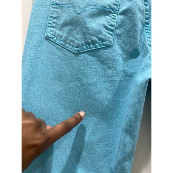 Vintage Versace Jeans Couture Turquoise Blue Boot Cut Denim Jeans Sz 28 - Picture 7 of 11